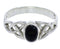 Genuine Sterling Silver And Jet Ring Size 8-1/4 UX32339